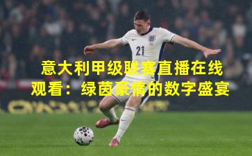 意大利甲级联赛直播在线观看：绿茵豪情的数字盛宴